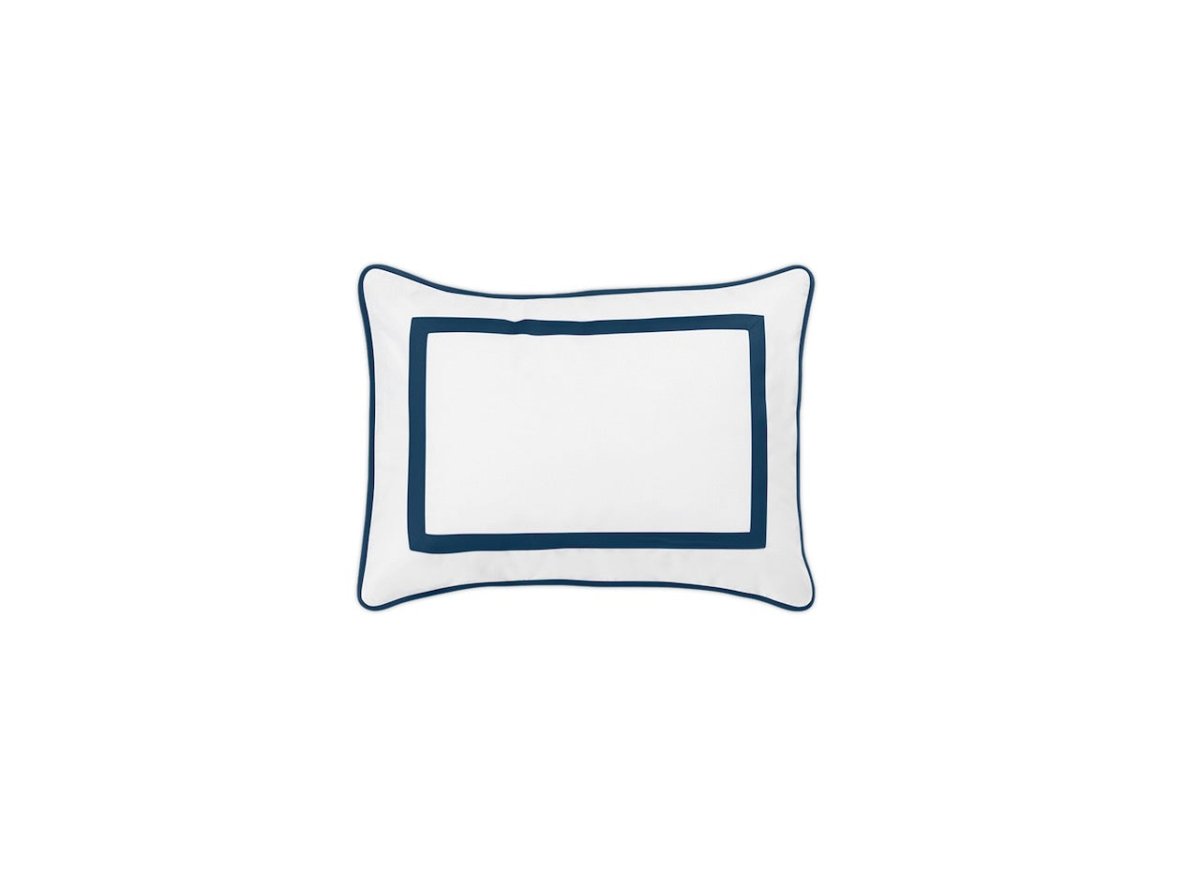 Boudoir Sham - Matouk Louise Percale Navy Blue Bedding at Fig Linens and Home