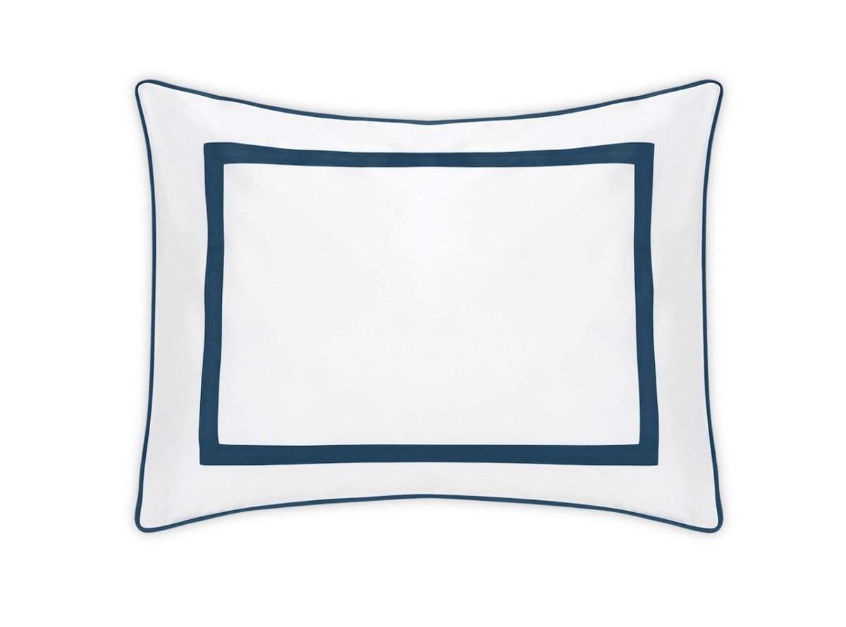 Pillow Sham - Matouk Louise Percale Navy Blue Bedding at Fig Linens and Home