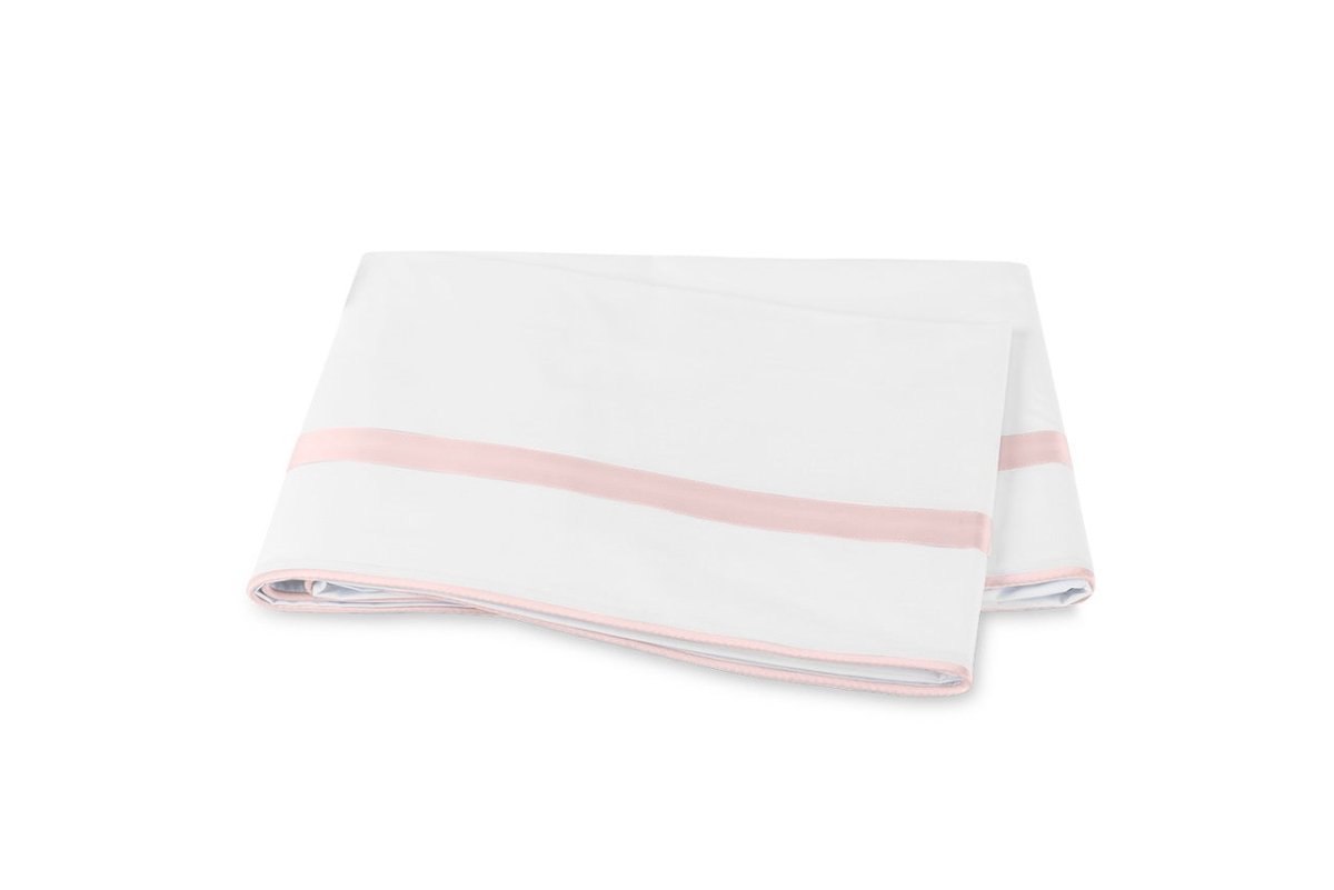 Flat Sheet - Matouk Louise Pink Percale Bedding at Fig Linens and Home