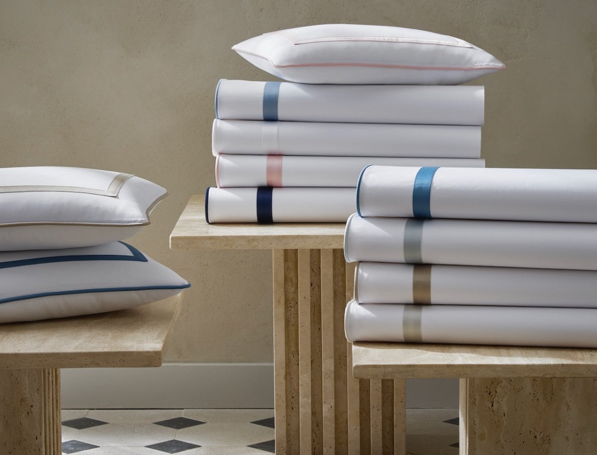Matouk Bedding | Louise Giza Cotton Percale Duvets, Sheets, Pillow Shams at Fig Linens and Home