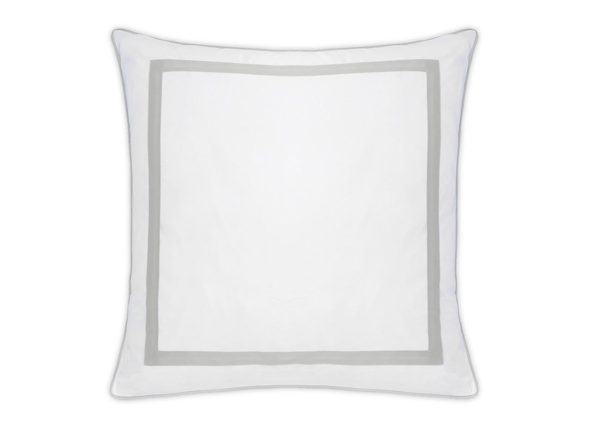 Euro Sham - Matouk Louise Silver Cotton Bedding at Fig Linens and Home