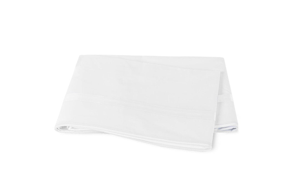 Flat Sheet - Matouk Louise Percale White Bedding at Fig Linens and Home