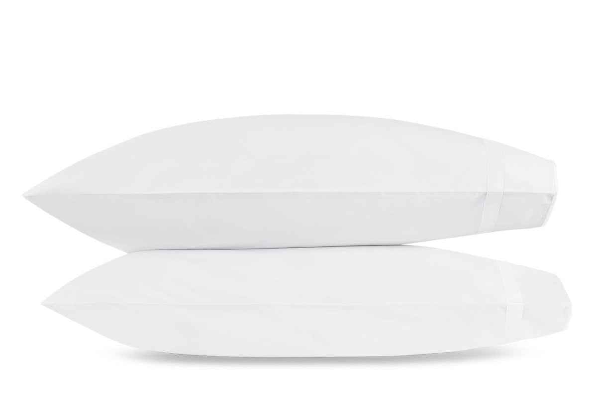 Pillowcases - Matouk Louise Percale White Bedding at Fig Linens and Home