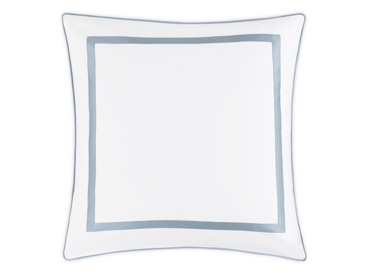 Matouk Louise Pique Euro Sham 27 x 27 Hazy Blue - M173 at Fig Linens and Home