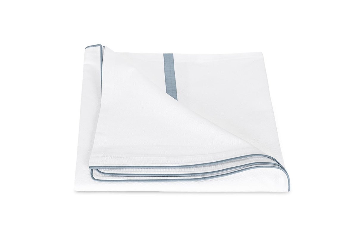 Matouk Louise Pique Full/Queen Duvet Cover 90 x 96 Hazy Blue - M173 at Fig Linens and Home