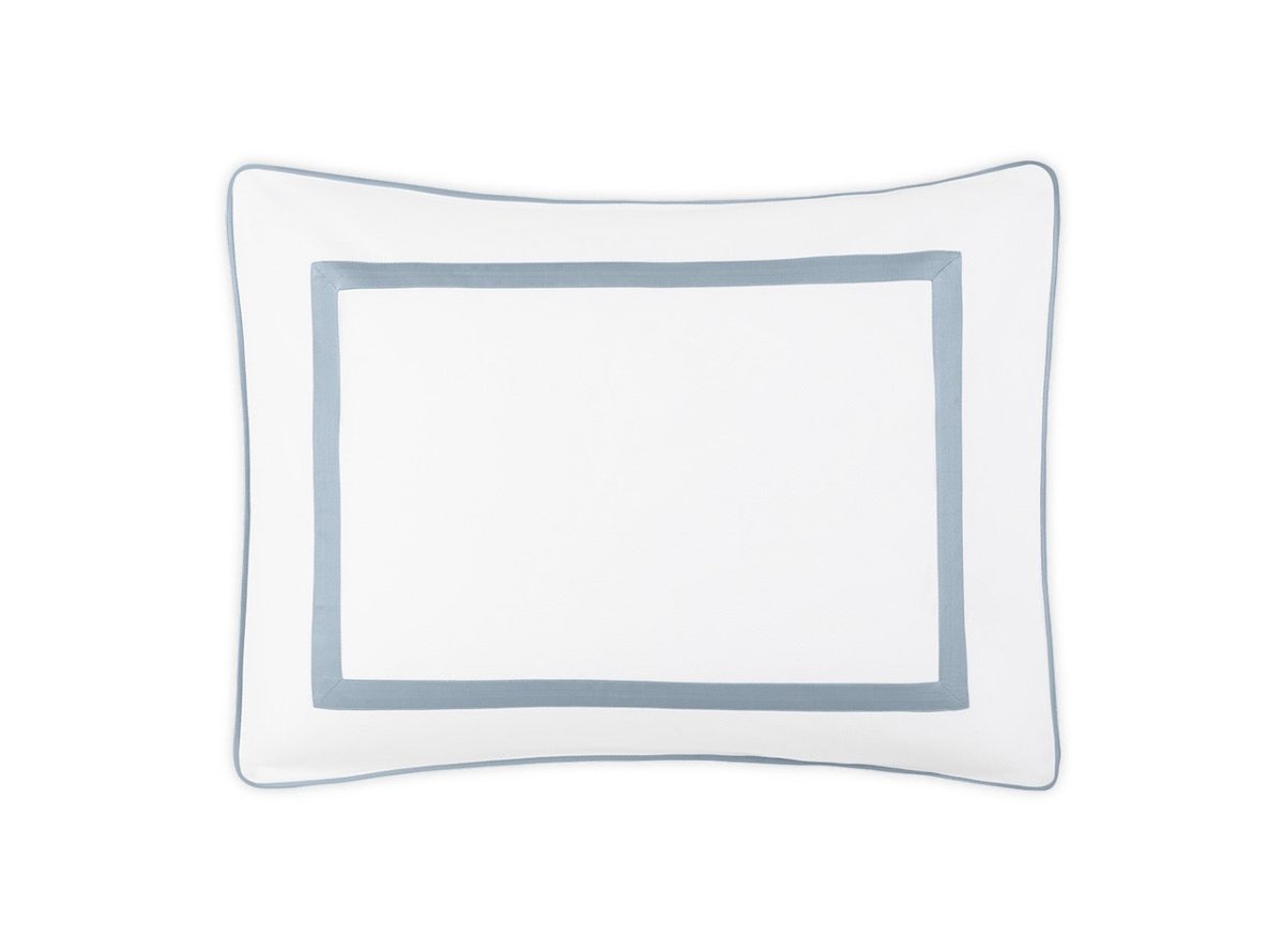 Matouk Louise Pique Standard Sham 21 x 27 Hazy Blue - M173 at Fig Linens and Home
