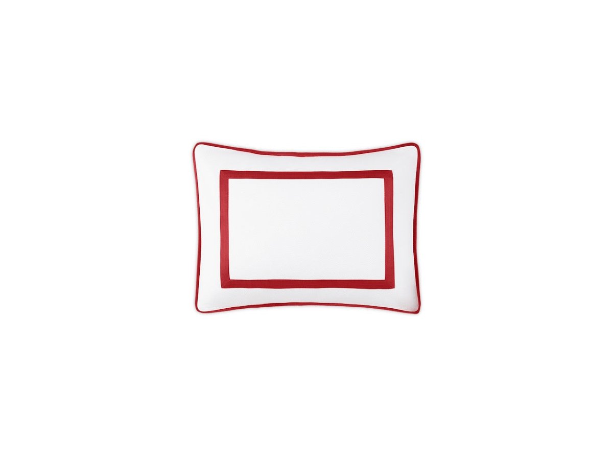 Matouk Louise Pique Boudoir Sham 12 x 16 Scarlet - M173 at Fig Linens and Home