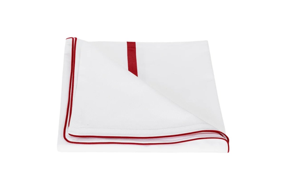 Matouk Louise Pique King Duvet Cover 108 x 96 Scarlet - M173 at Fig Linens and Home