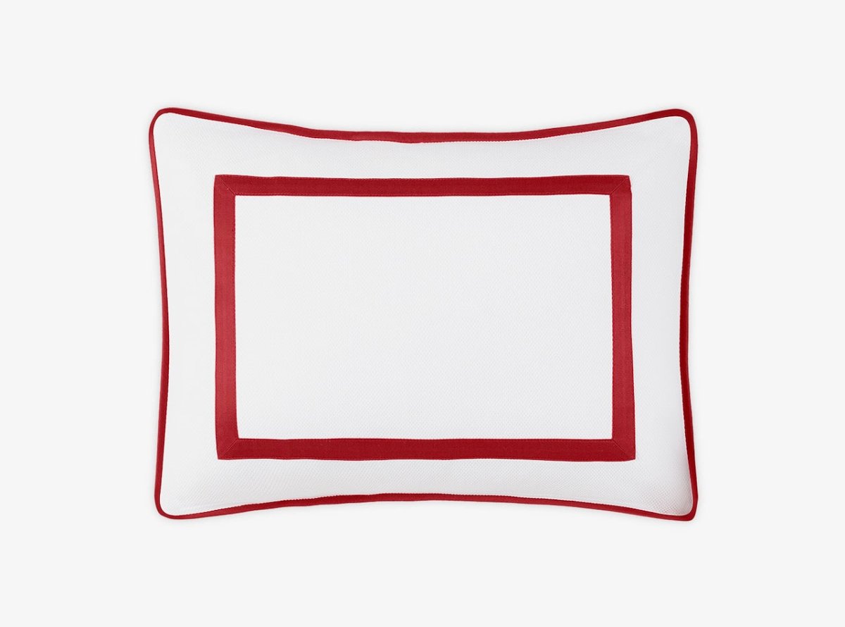 Matouk Louise Pique Standard Sham 21 x 27 Scarlet - M173 at Fig Linens and Home