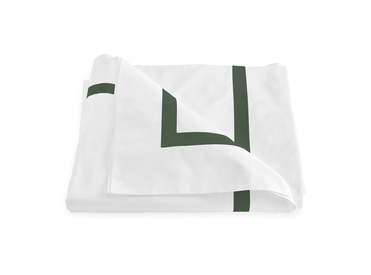 Duvet Cover - Matouk Lowell Green Cotton Bedding at Fig Linens and Home