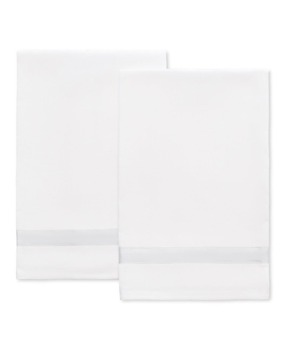 Matouk Lowell Guest Towel 20 x 26 - Set of 2 White at Fig Linens and Home