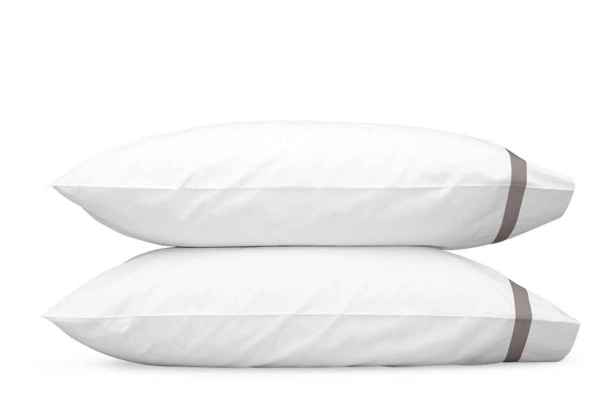 Pillowcases Pair in Standard or King - Matouk Lowell Platinum Bedding at Fig Linens and Home