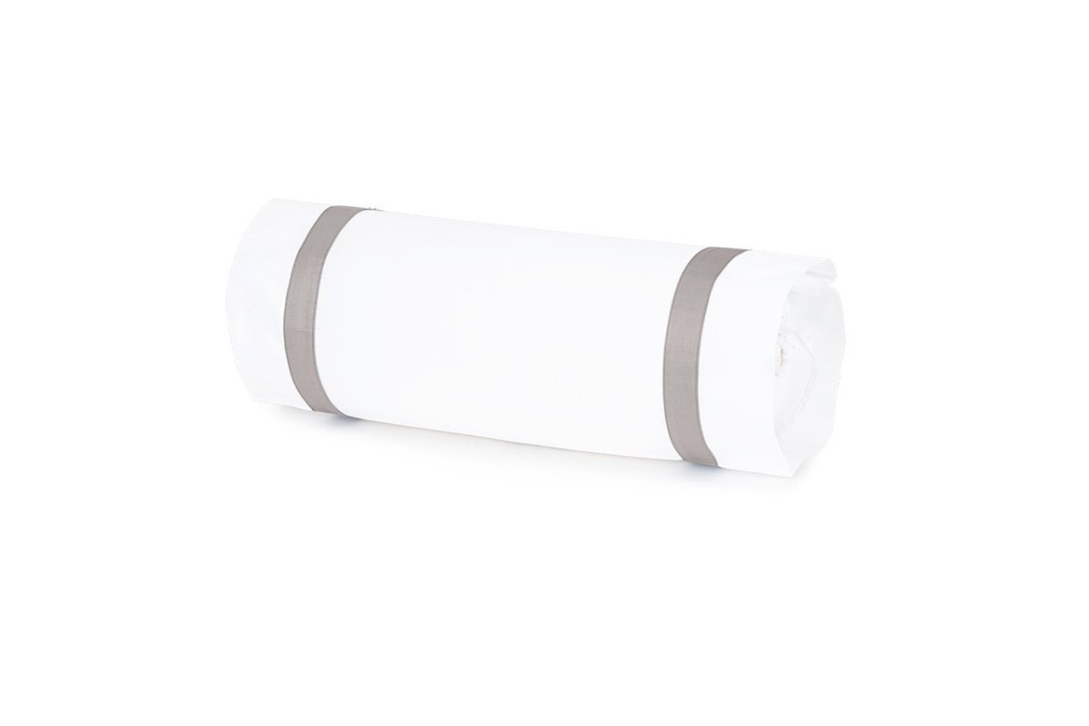 Neckroll Sham - Matouk Lowell Platinum Bedding at Fig Linens and Home