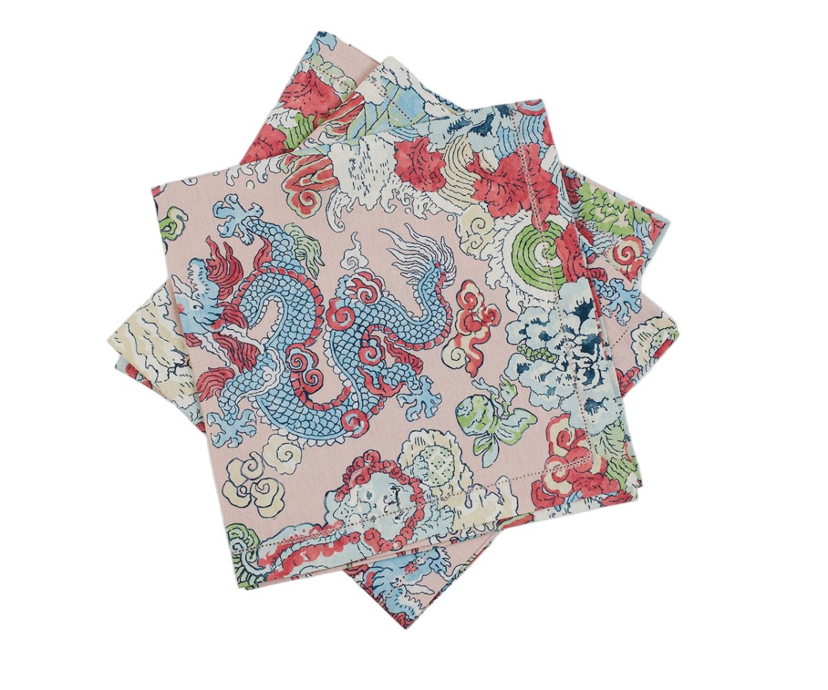 Magic Mountain Paradise Napkins by Matouk Schumacher - Pink Napkins at Fig Linens and Home