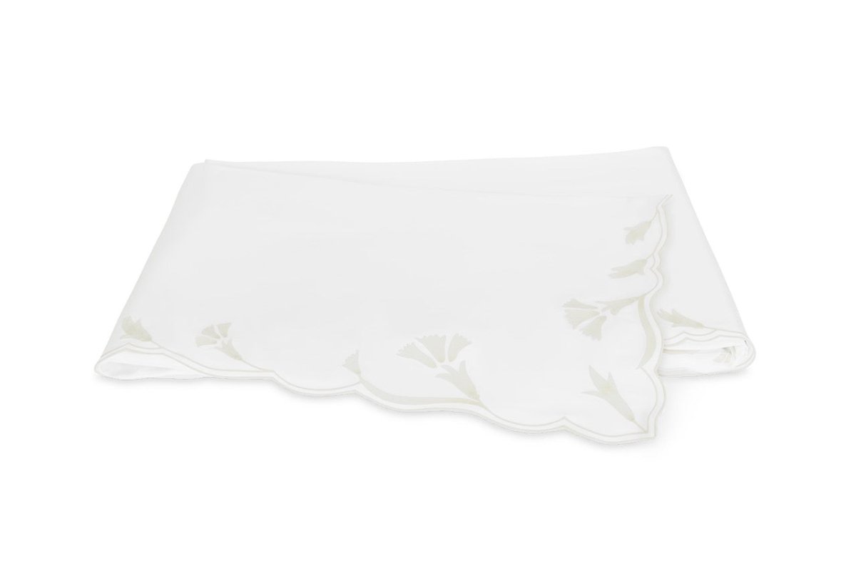 Matouk Marcella King Flat 114 x 112 Bone at Fig Linens and Home