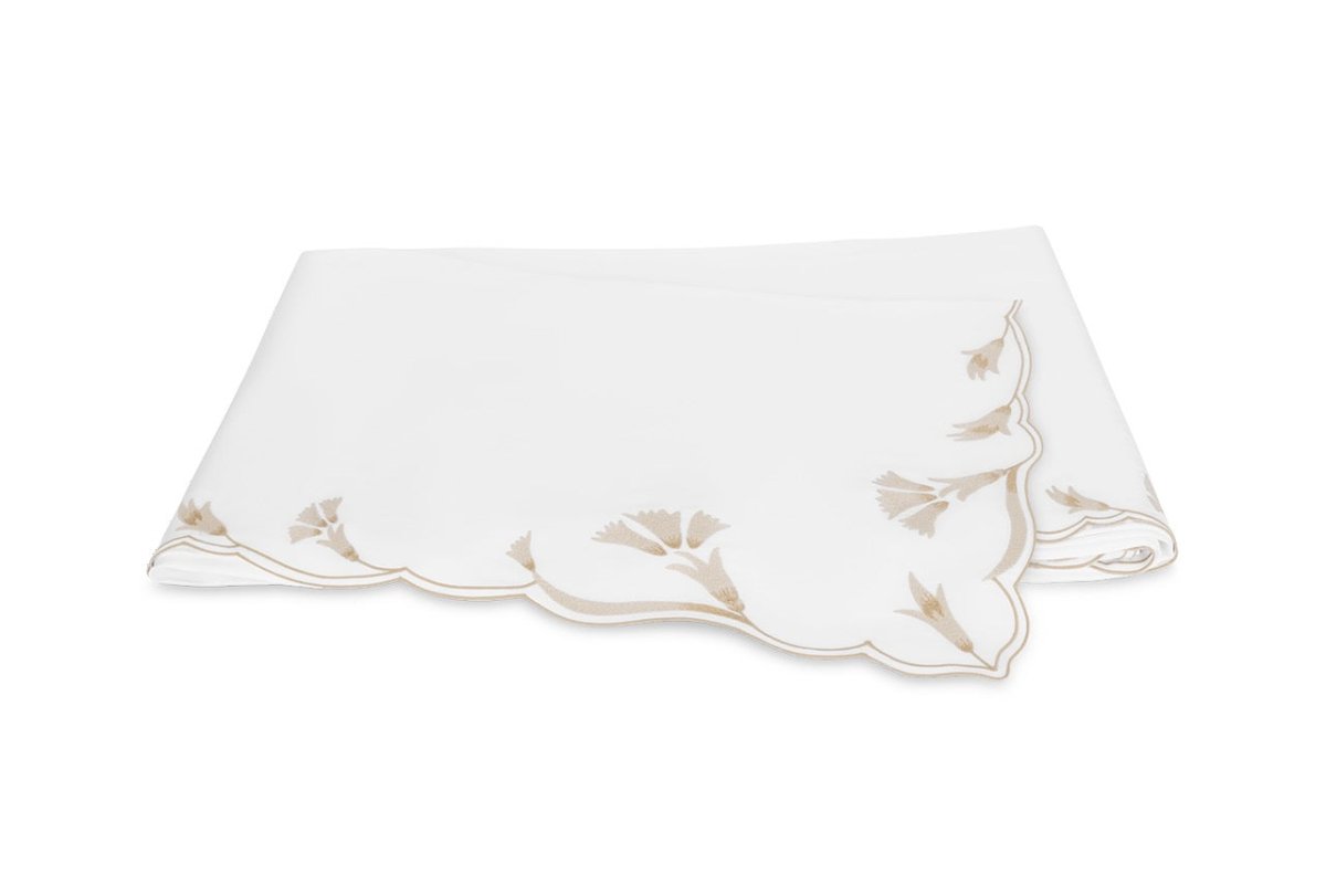 Matouk Marcella Full/Queen Flat 96 x 112 Dune at Fig Linens and Home