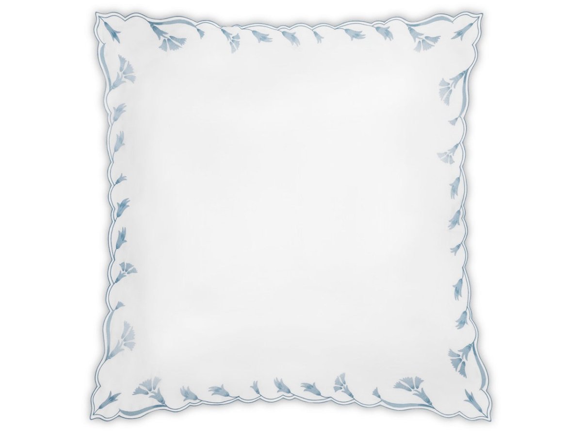 Matouk Marcella Euro Sham 27 x 27 Hazy Blue at Fig Linens and Home