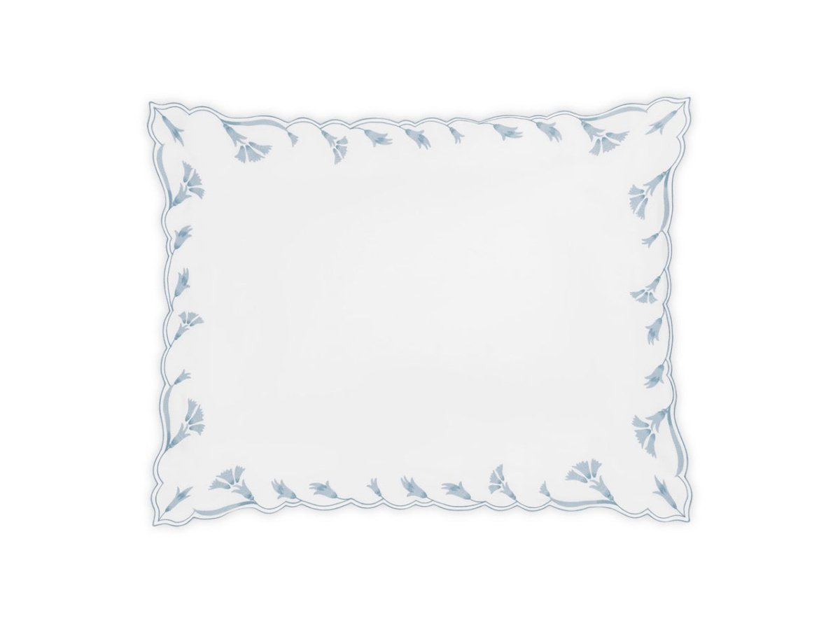 Matouk Marcella King Sham 21 x 36 Hazy Blue at Fig Linens and Home