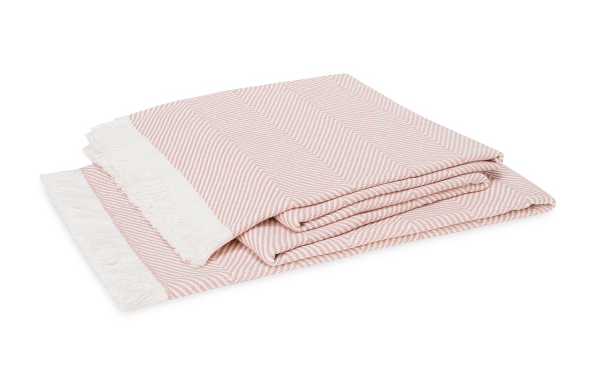Matouk Leo Oversized Throw Blush at Fig Linens and Home