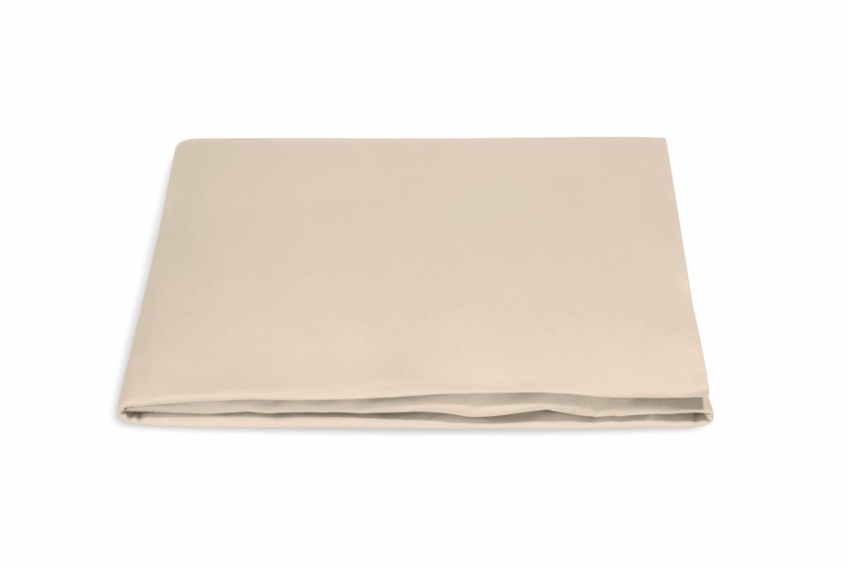 Fitted Bottom Sheet - Matouk Nocturne Sateen Cotton Bedding in Dune at Fig Linens and Home