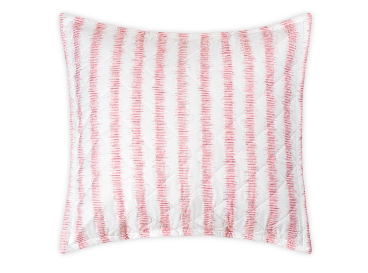 Matouk Schumacher Attleboro Pink Coral Quilted Euro Square Sham