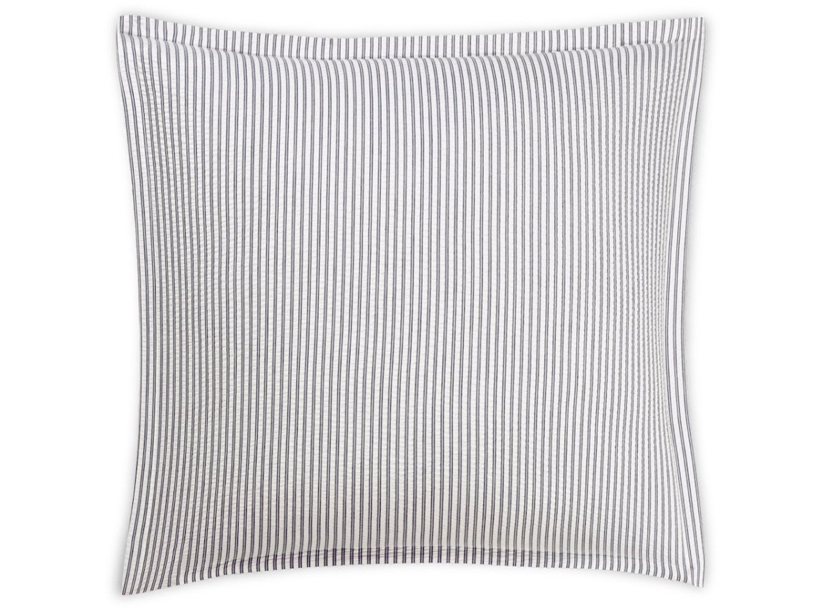 Matteo Seersucker Deep Navy Blue Euro Square Sham | Matouk at Fig Linens and Home