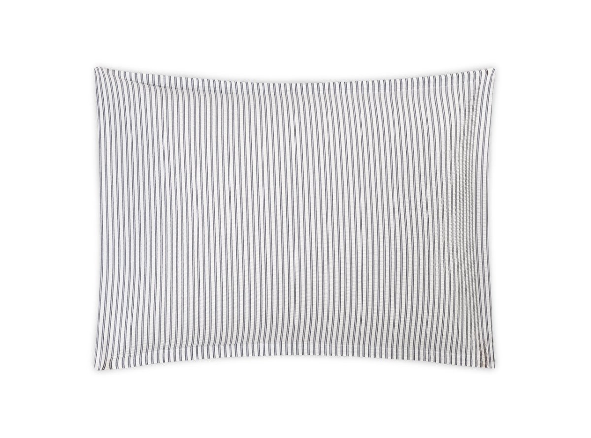 Matteo Seersucker Deep Navy Blue Pillow Sham | Matouk at Fig Linens and Home