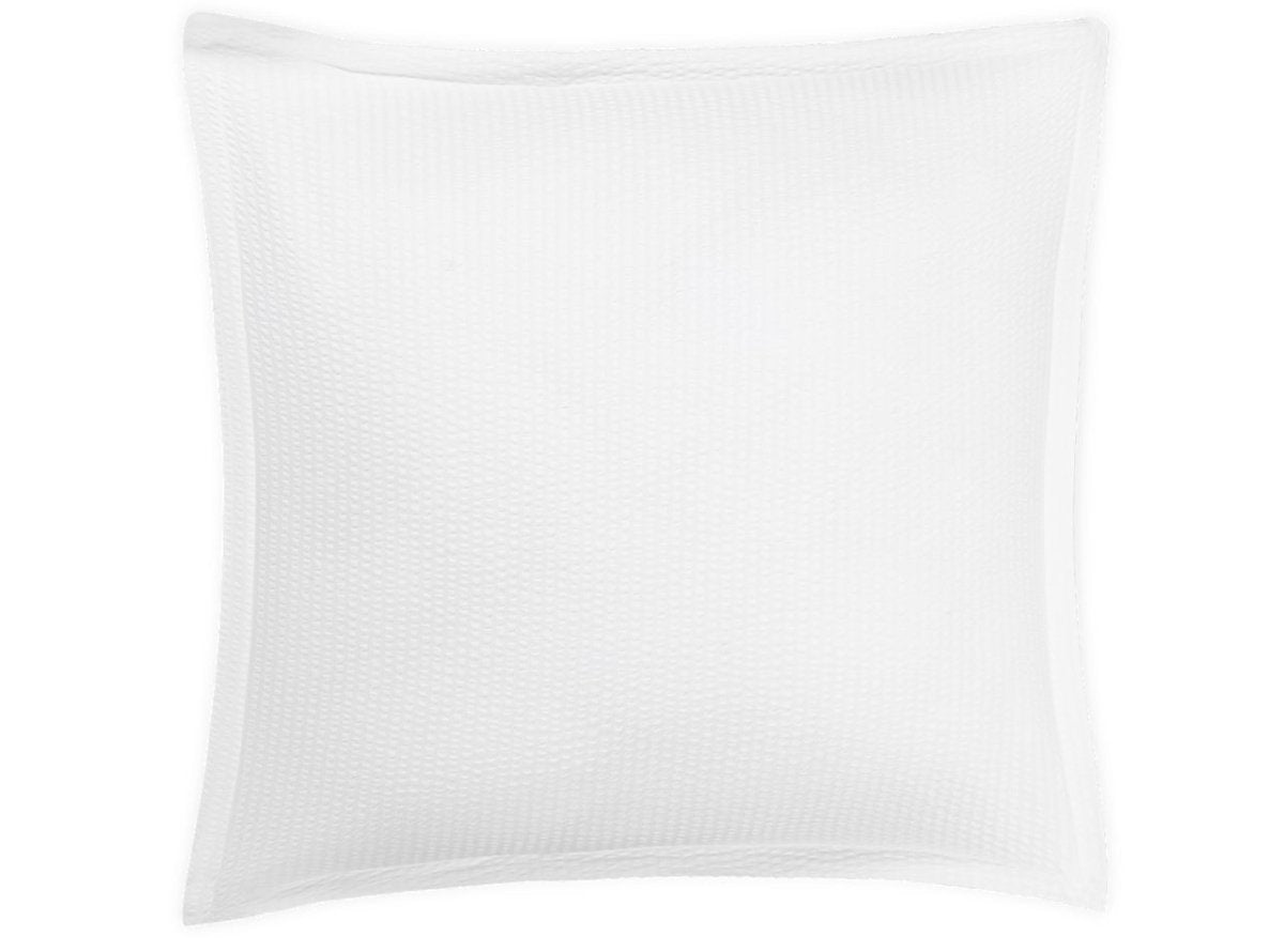 Matteo Seersucker White Euro Square Sham | Matouk at Fig Linens and Home