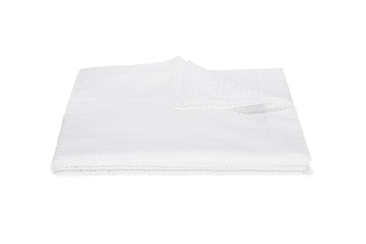 Matteo Seersucker White Coverlet | Matouk at Fig Linens and Home