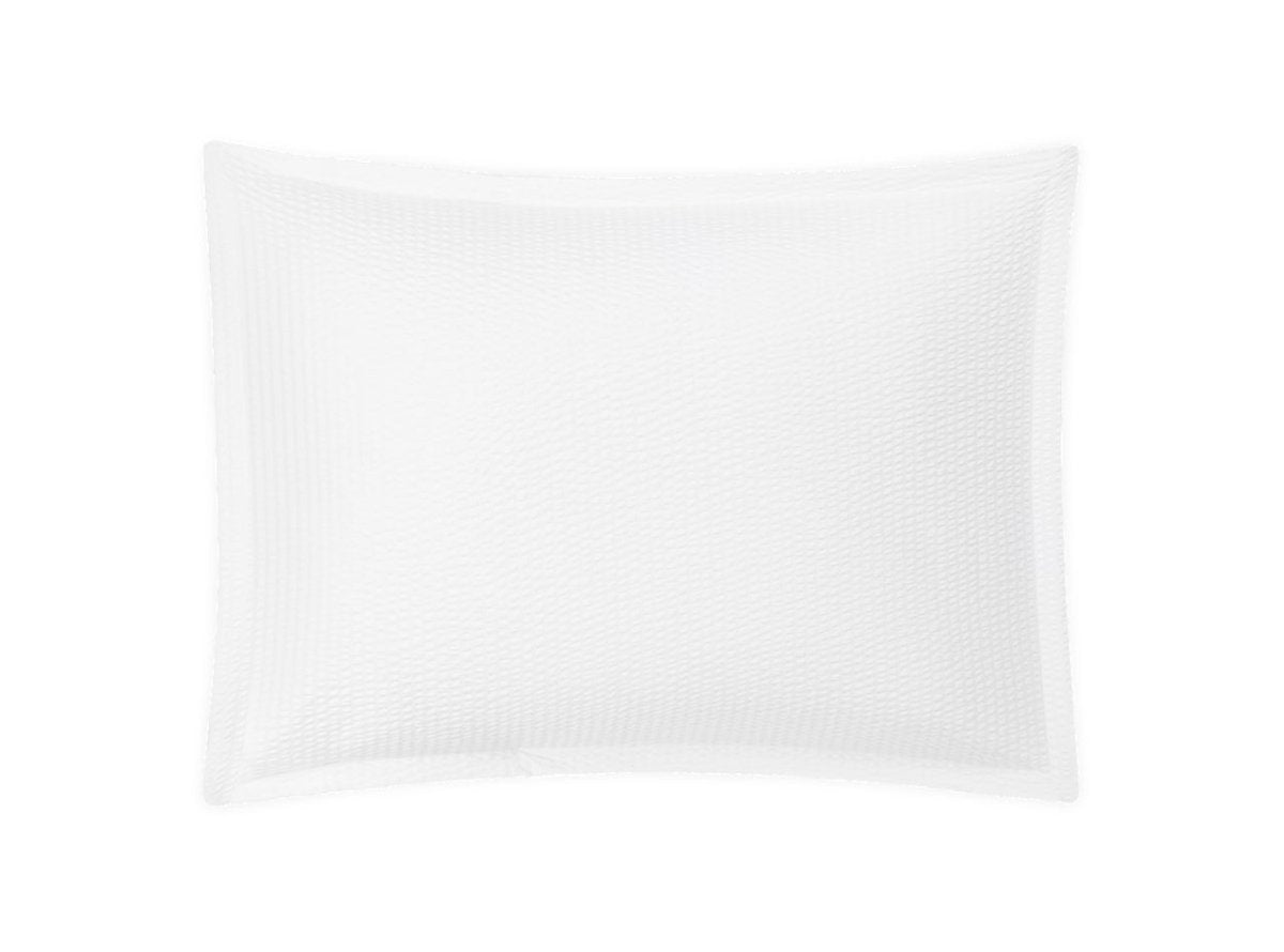 Matteo Seersucker White Pillow Sham | Matouk at Fig Linens and Home