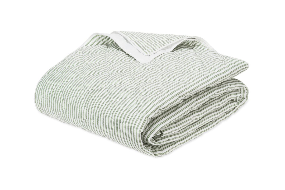 Matteo Palm Green Quilt | Matouk at Fig Linens and Home