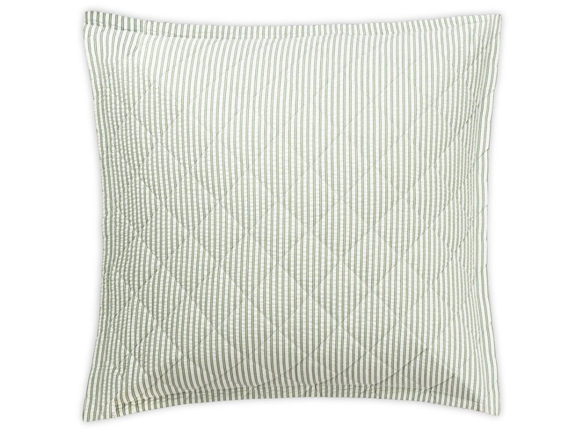 Matteo Palm Green Quilted Euro Sham | Matouk at Fig Linens and Home