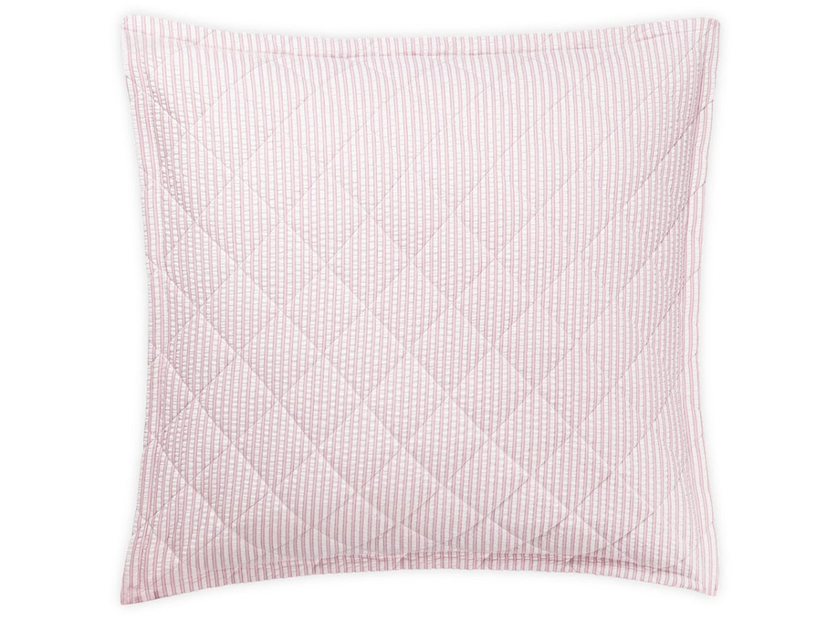 Matteo Pink Quilted Euro Sham | Matouk at Fig Linens and Home