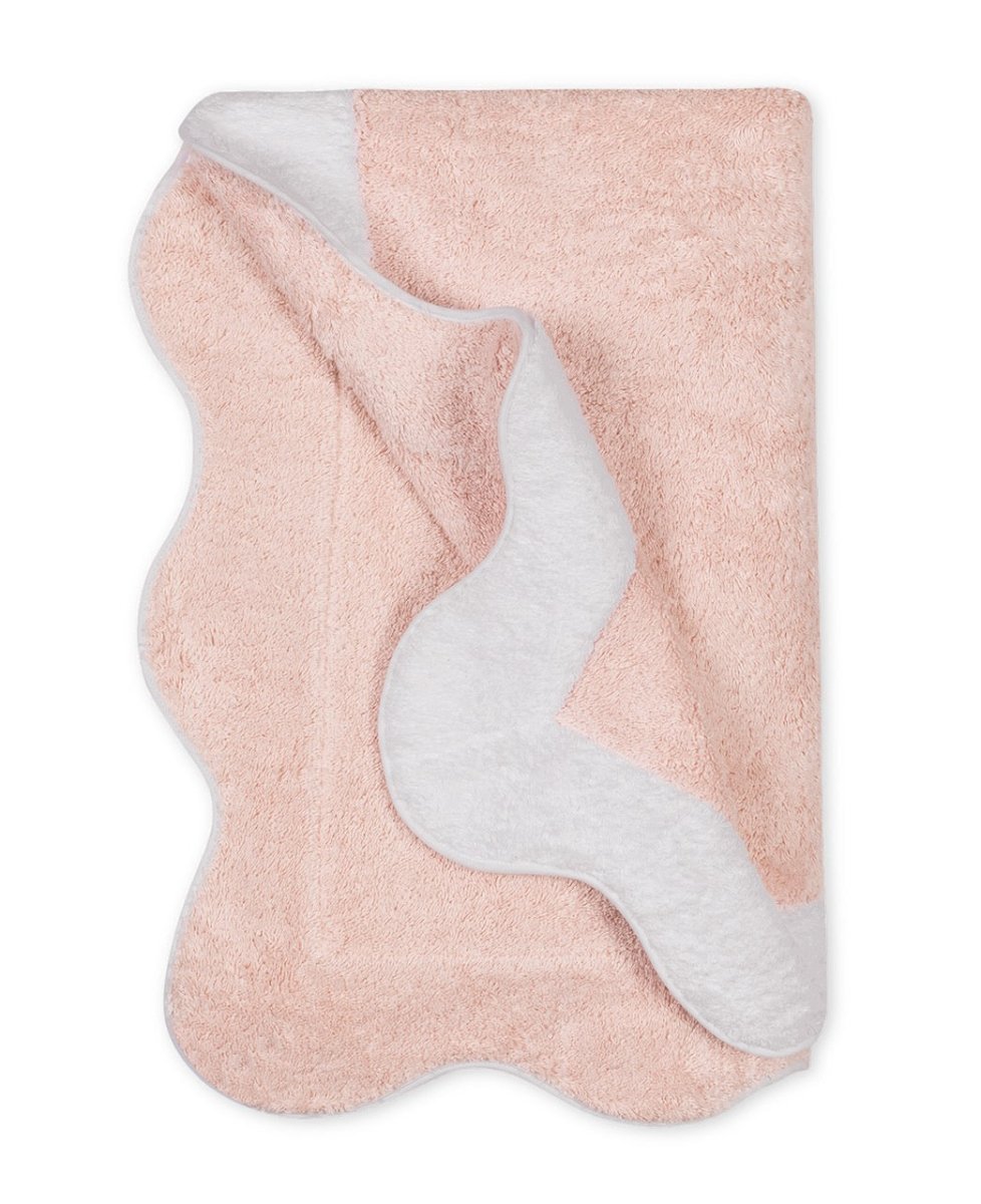 Beach Towel - Neptune Pool Towel 36 x 70 Blush and White by Matouk Schumacher - View 2