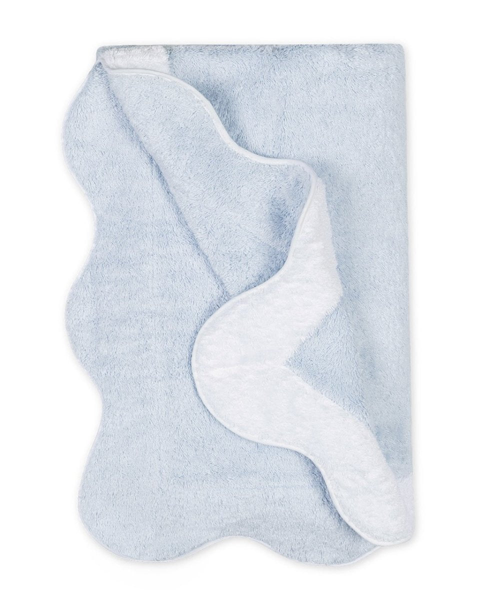 Beach Towel - Neptune Pool Towel 36 x 70 Light Blue and White by Matouk Schumacher - View 2