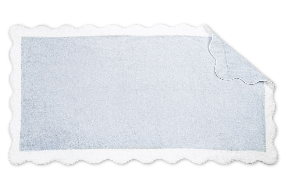 Beach Towel - Neptune Pool Towel 36 x 70 Light Blue and White by Matouk Schumacher - Full View