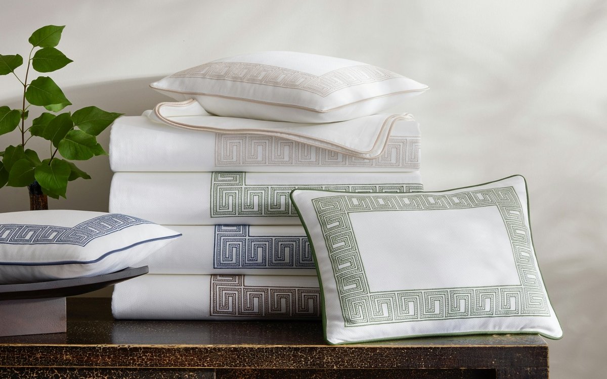 Ophelia Pique Bedding Stack of Colors | Matouk at Fig Linens and Home