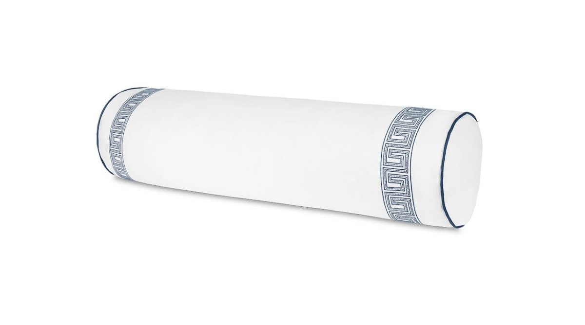 Matouk Ophelia Pique Bolster Pillow Cover 9 x 36 - Fig Linens and Home - Indigo