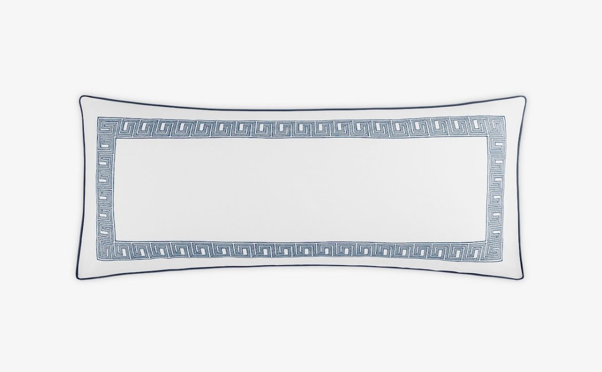 Matouk Ophelia Pique Lumbar Pillow Cover 16 x 36 - Fig Linens and Home - Indigo