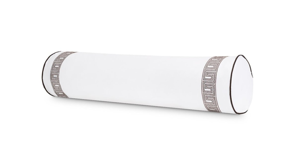 Matouk Ophelia Pique Bolster Pillow Cover 9 x 36 - Fig Linens and Home - Mocha