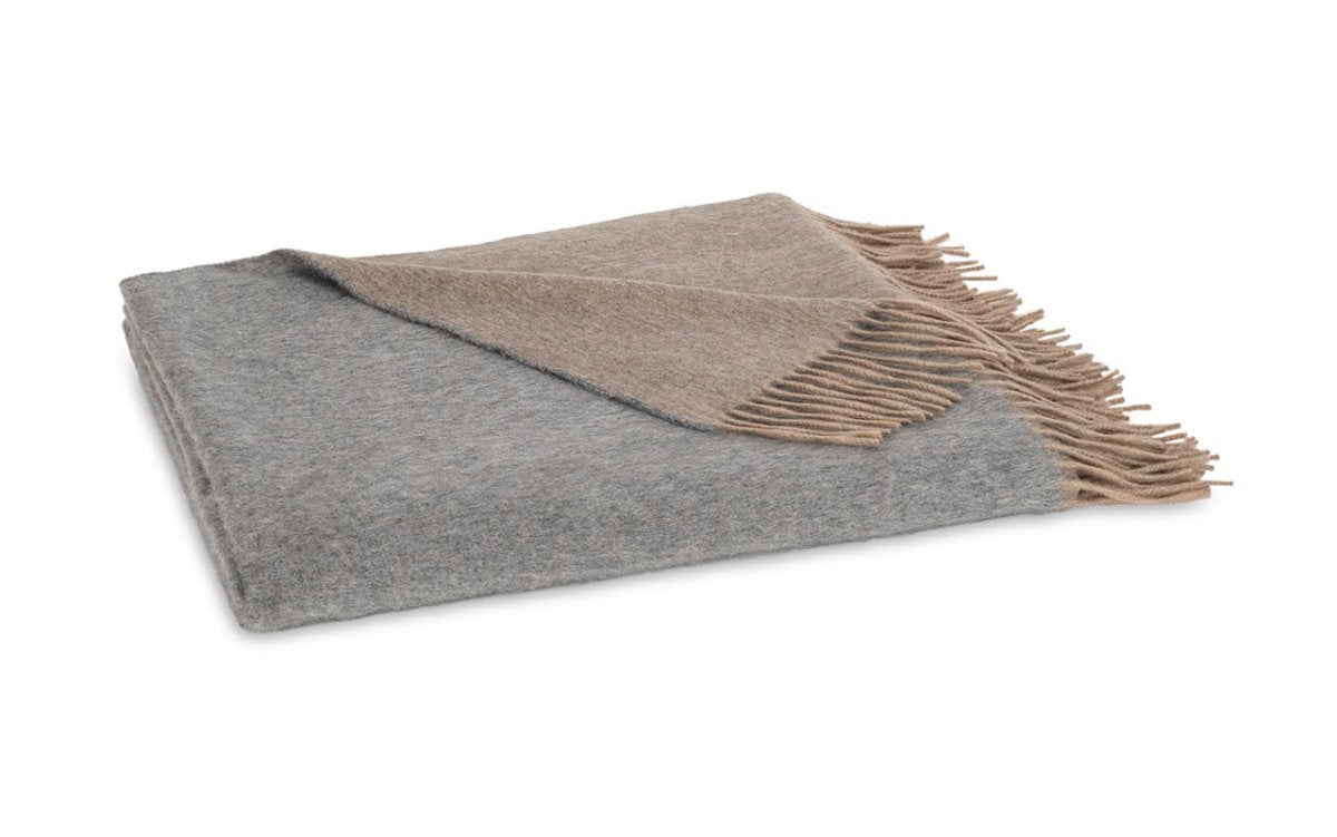 Cashmere Paley Throw 60 x 72 Flannel Grey/Natural - Matouk at Fig Linens and Home