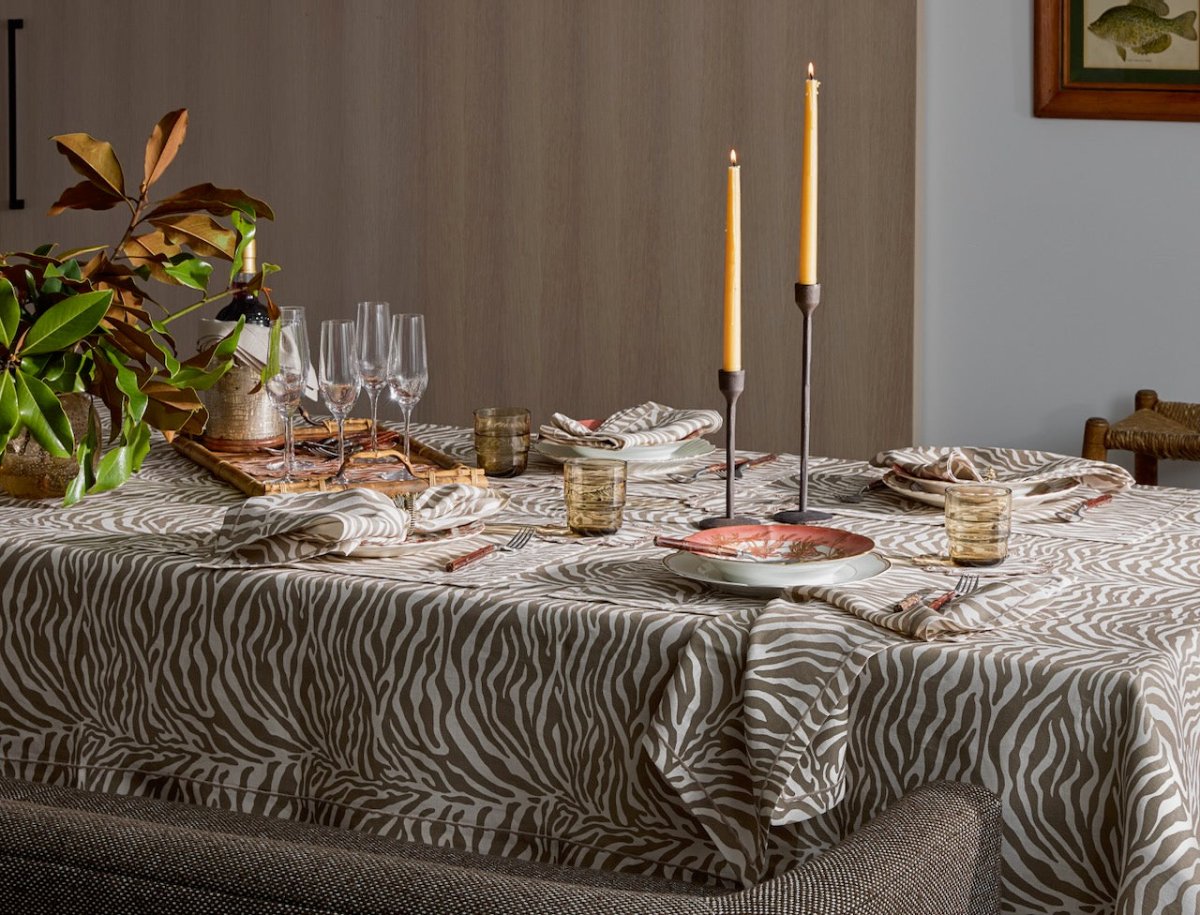 Regine Coconut Tablecloths | Matouk Schumacher at Fig Linens and Home - Lifestyle