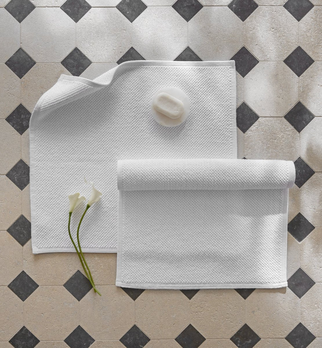 Reverie Bath Rug by Matouk - Bathroom Floor Mats at Fig Linens and Home - Lifestyle 2