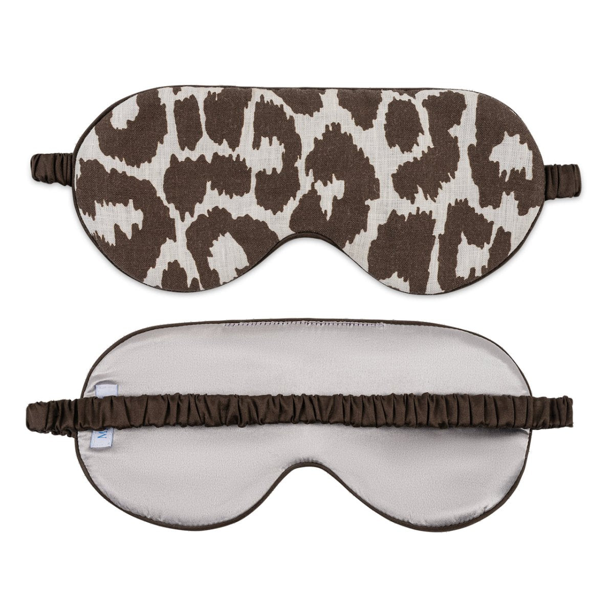 Valentina Linen Sleep Mask by Matouk Schumacher - Leopard Cinder Brown