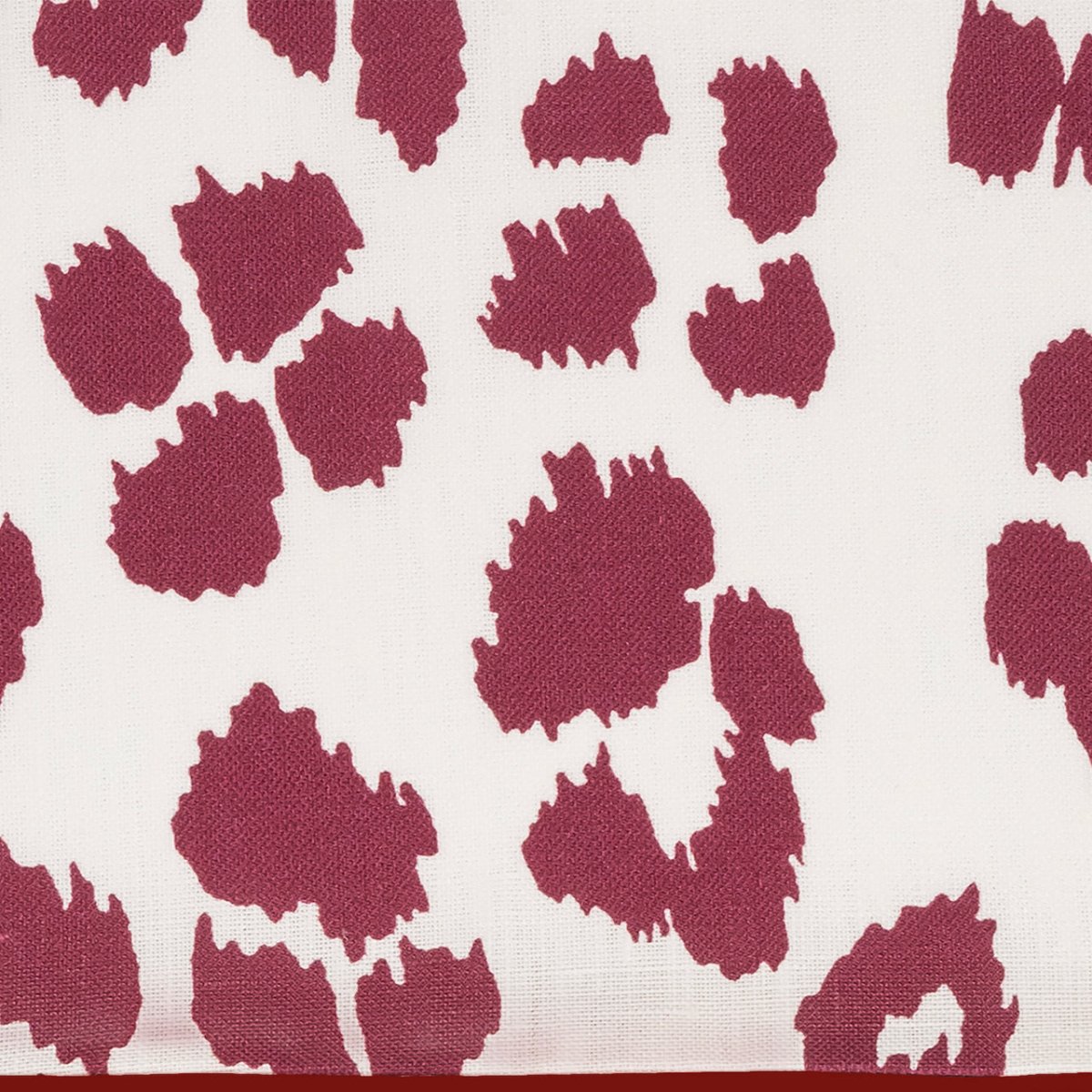 Matouk Valentina Linen Sleep Mask Iconic Leopard Crimson at Fig Linens and Home