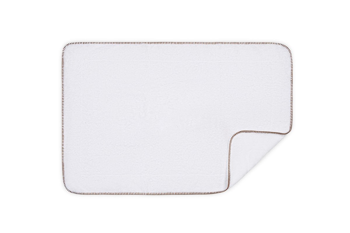 Matouk Whipstitch Cocoa Brown Tub Mats | Fig Linens and Home