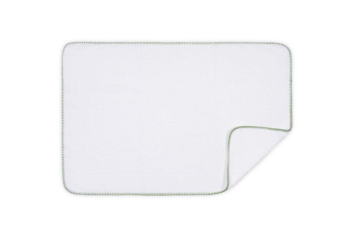 Matouk Whipstitch Palm Green Tub Mats | Fig Linens and Home