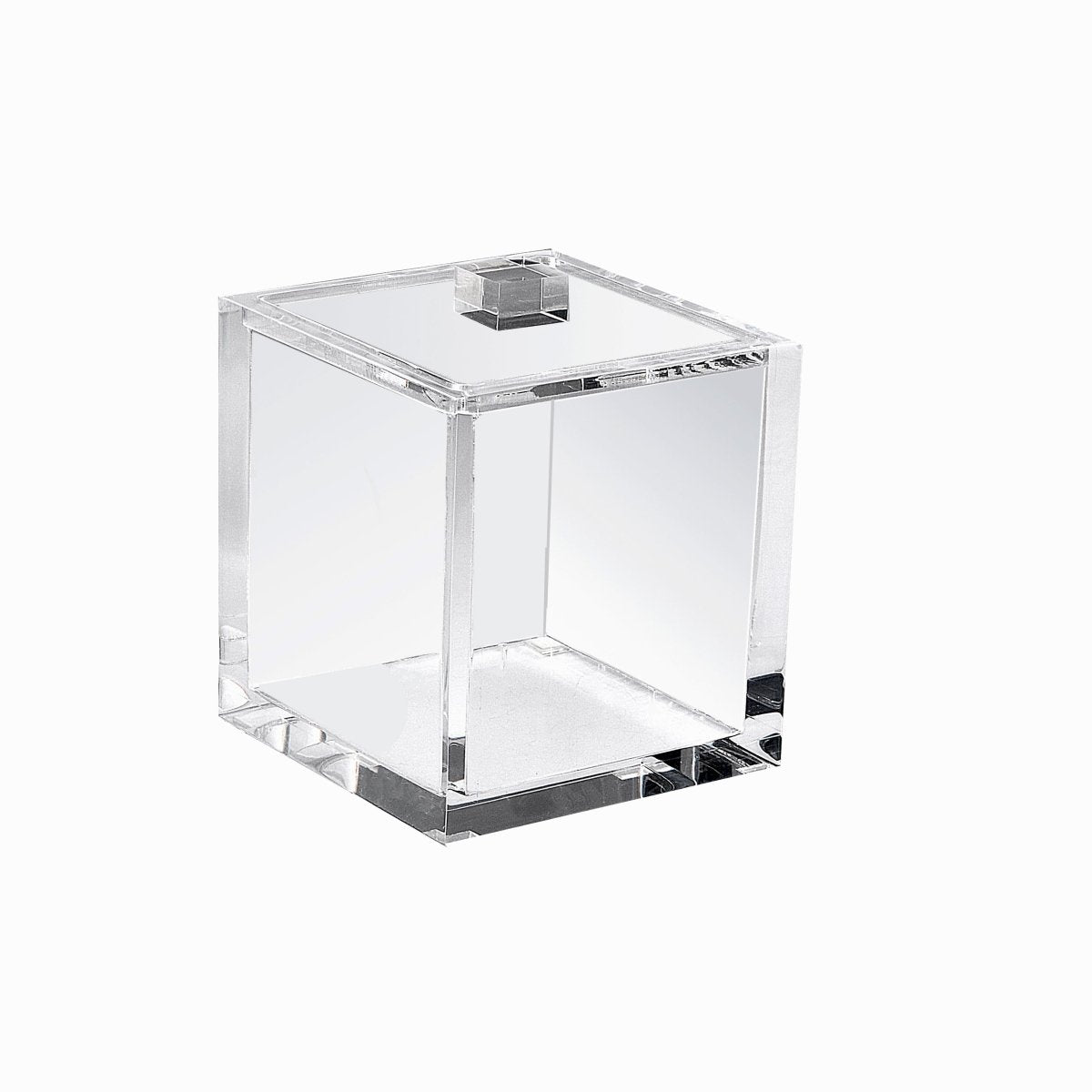 Ice Clear Lucite Bath Accessories by Mike + Ally Container with Lid (4 in W X 5.25 in H) at FIG LINENS AND HOME 5