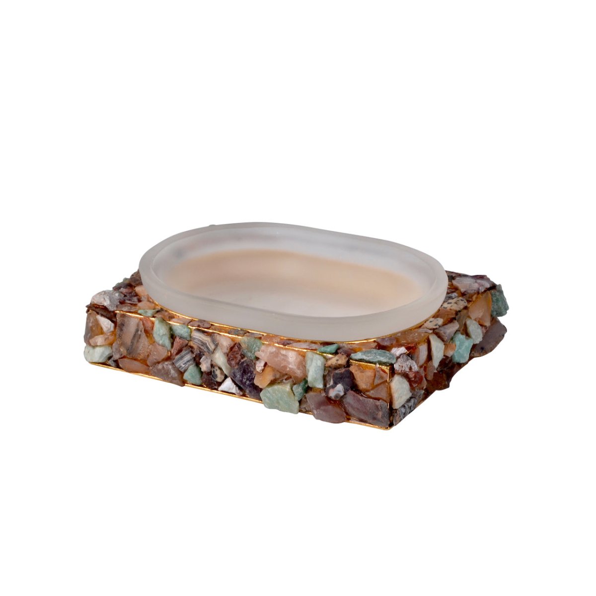 Soap Dish - Mojave Natural Stone Bath Accessories by Mike + Ally at Fig Linens and Home