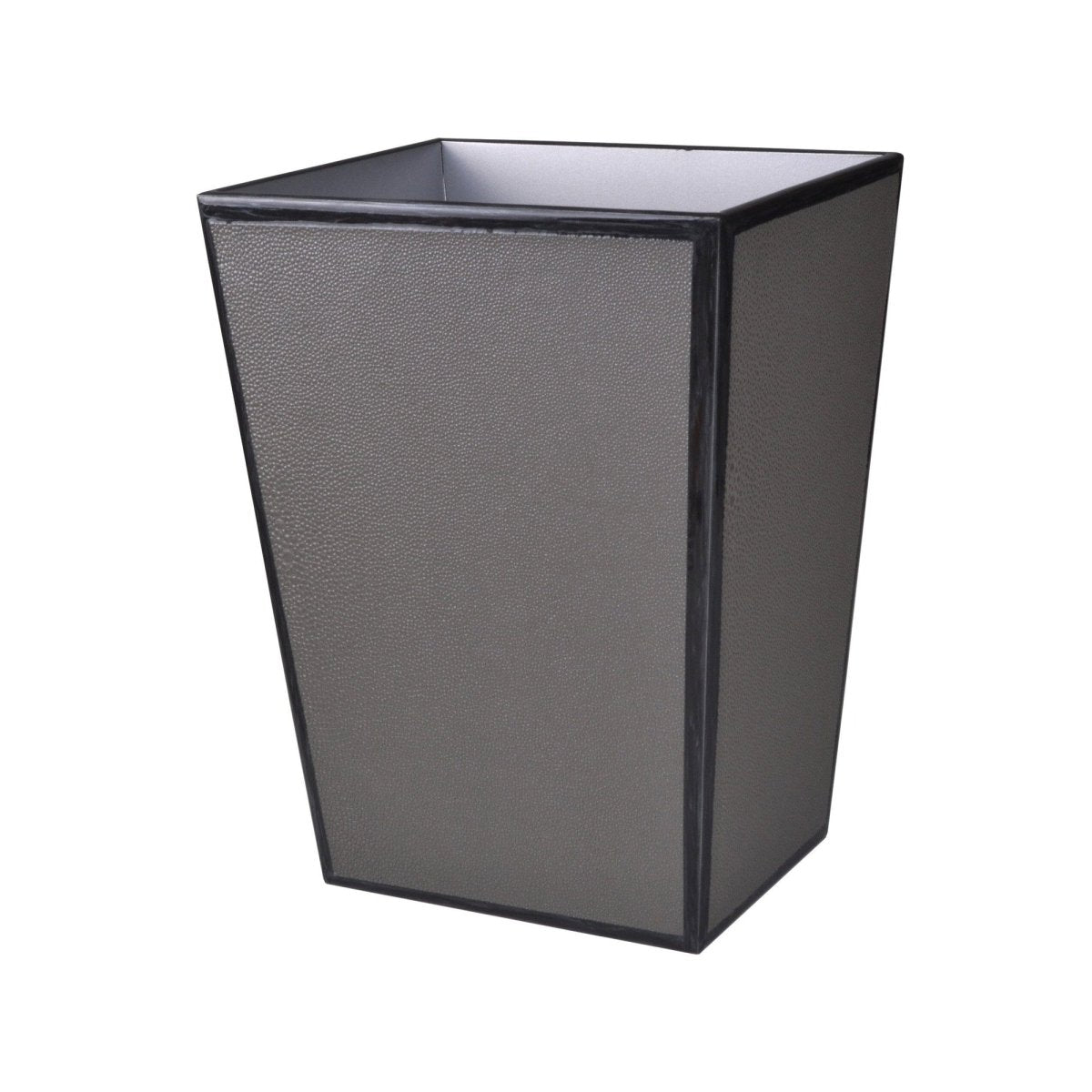 Wastebasket in Black - Shagreen Luxury Bath Accessories by Mike + Ally at Fig Linens and Home